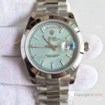 High Quality Copy Rolex Day-Date 40MM Watch MingZhu Movement Stainless Steel Blue Face